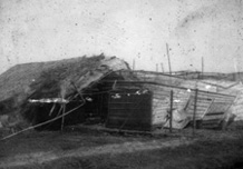 Hurricane damage to 211 Squadron quarters, Chiringa May 1945