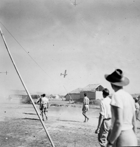 L5 Sentinel over the 211 Squadron football match, Chiringa, Christmas 1944 